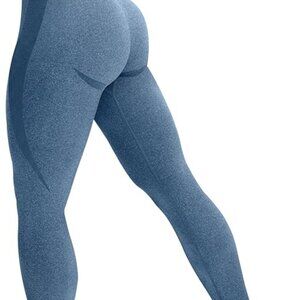 Seamless Leggings Smile Contour High Waist Workout Gym Yoga Pants Dark Blue NWT